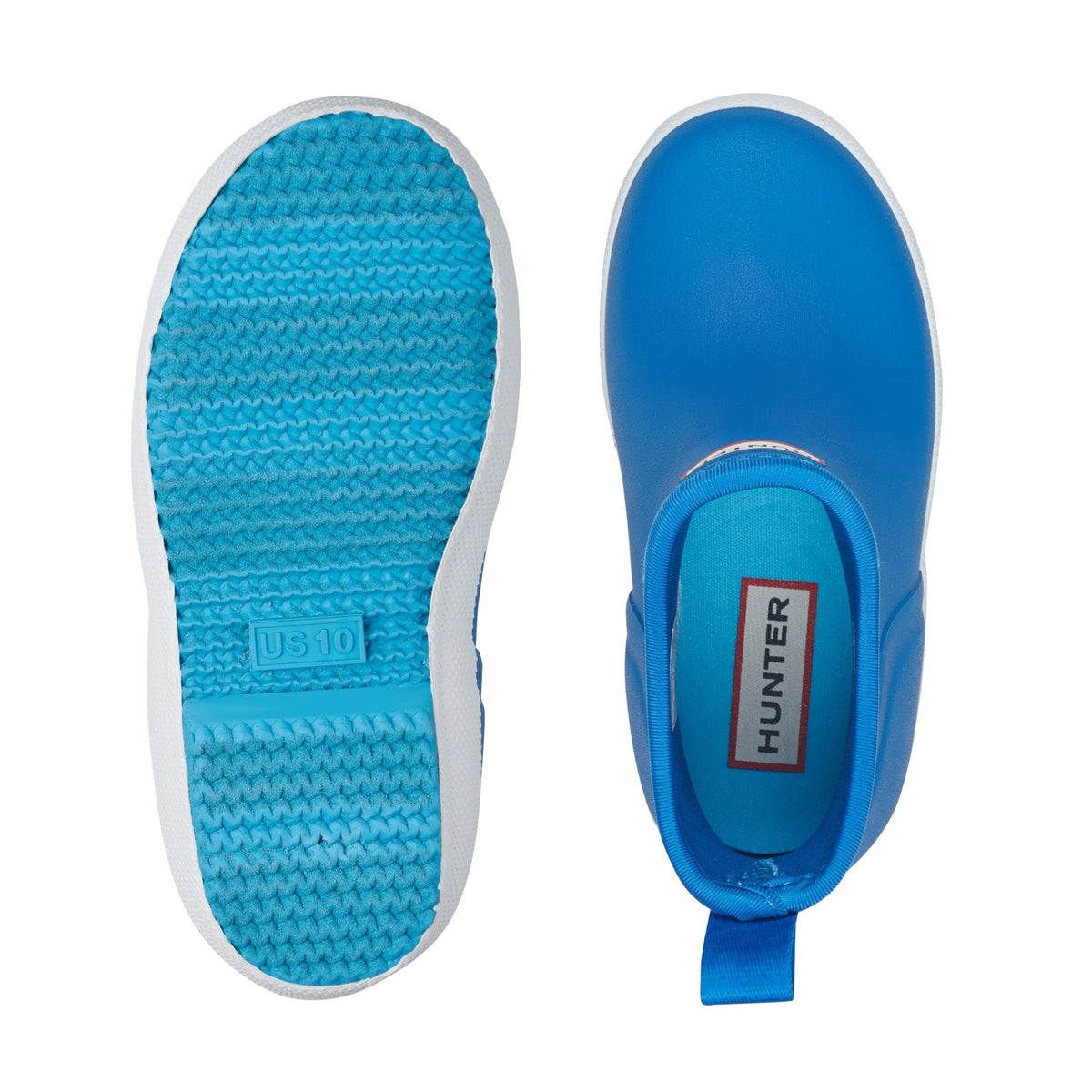 Hunter Little Kids Finley Pull On Waterproof Rain Boots-Aqua Flash