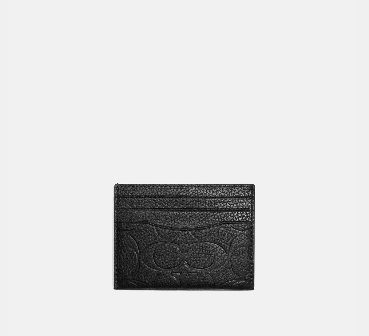Coach Card Case In Signature Leather  - Black