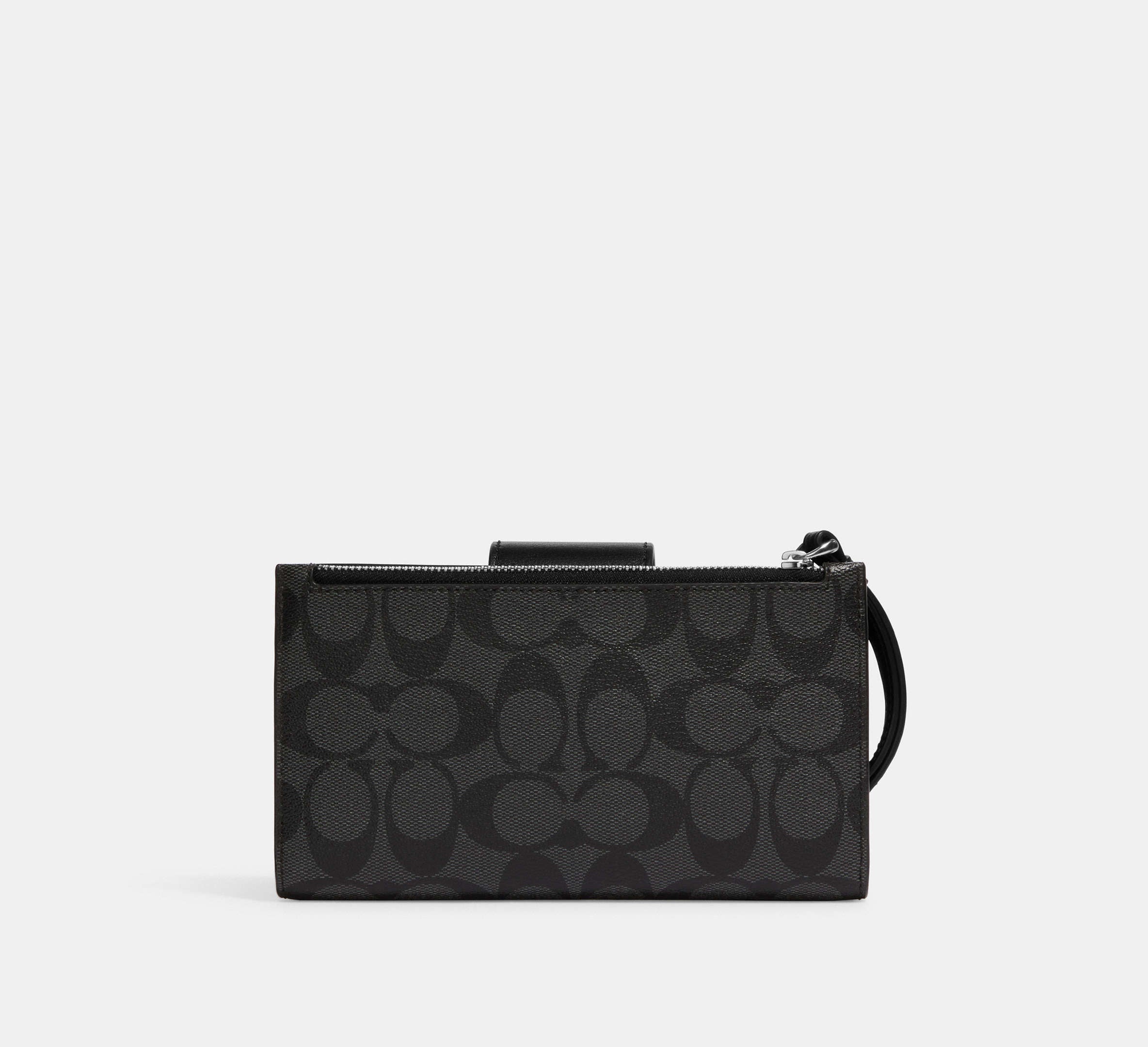 Coach Phone Wallet In Colorblock Signature  -  Silver/Graphite/Black