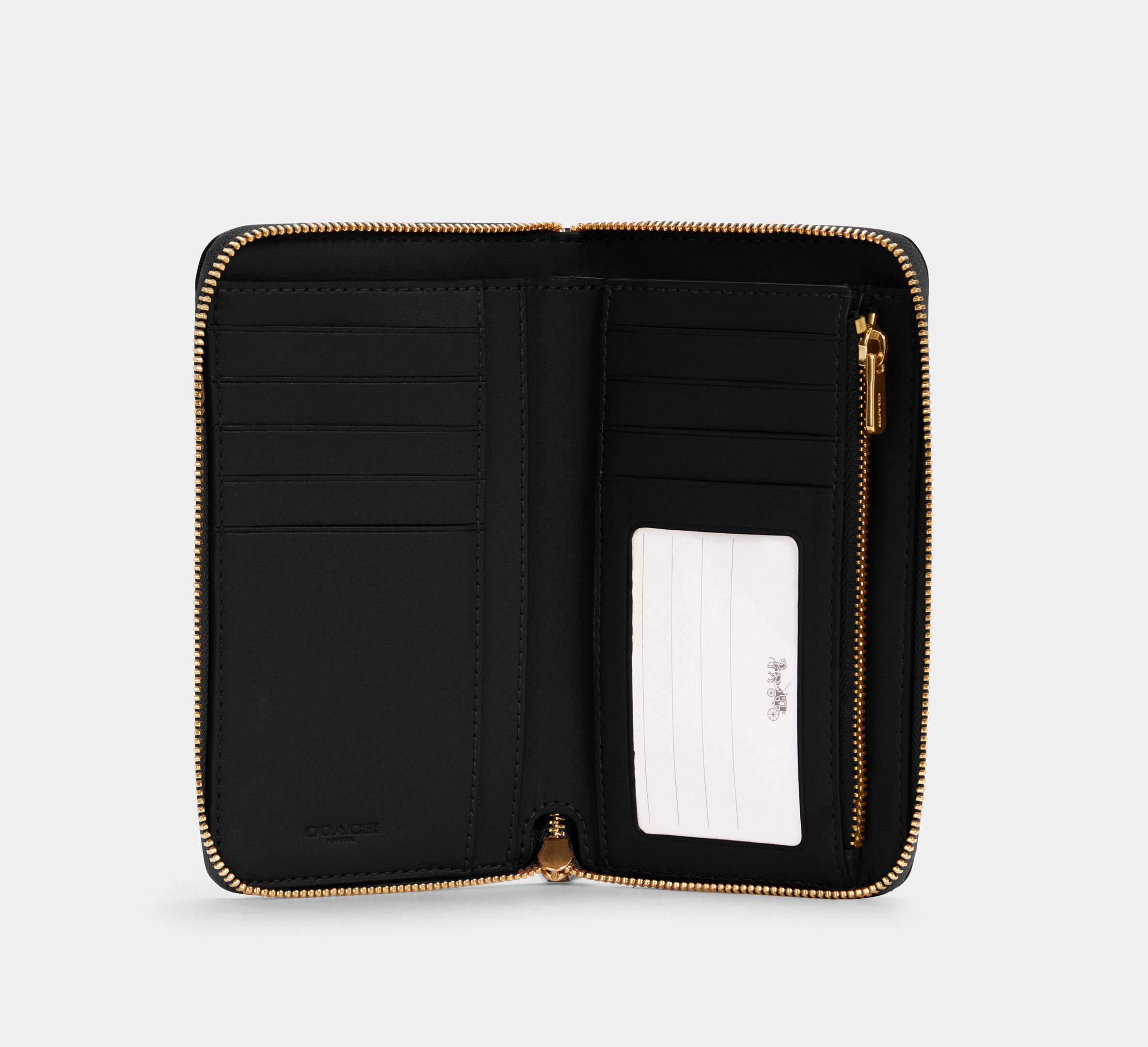 Coach Medium Id Zip Wallet - Gold/Black