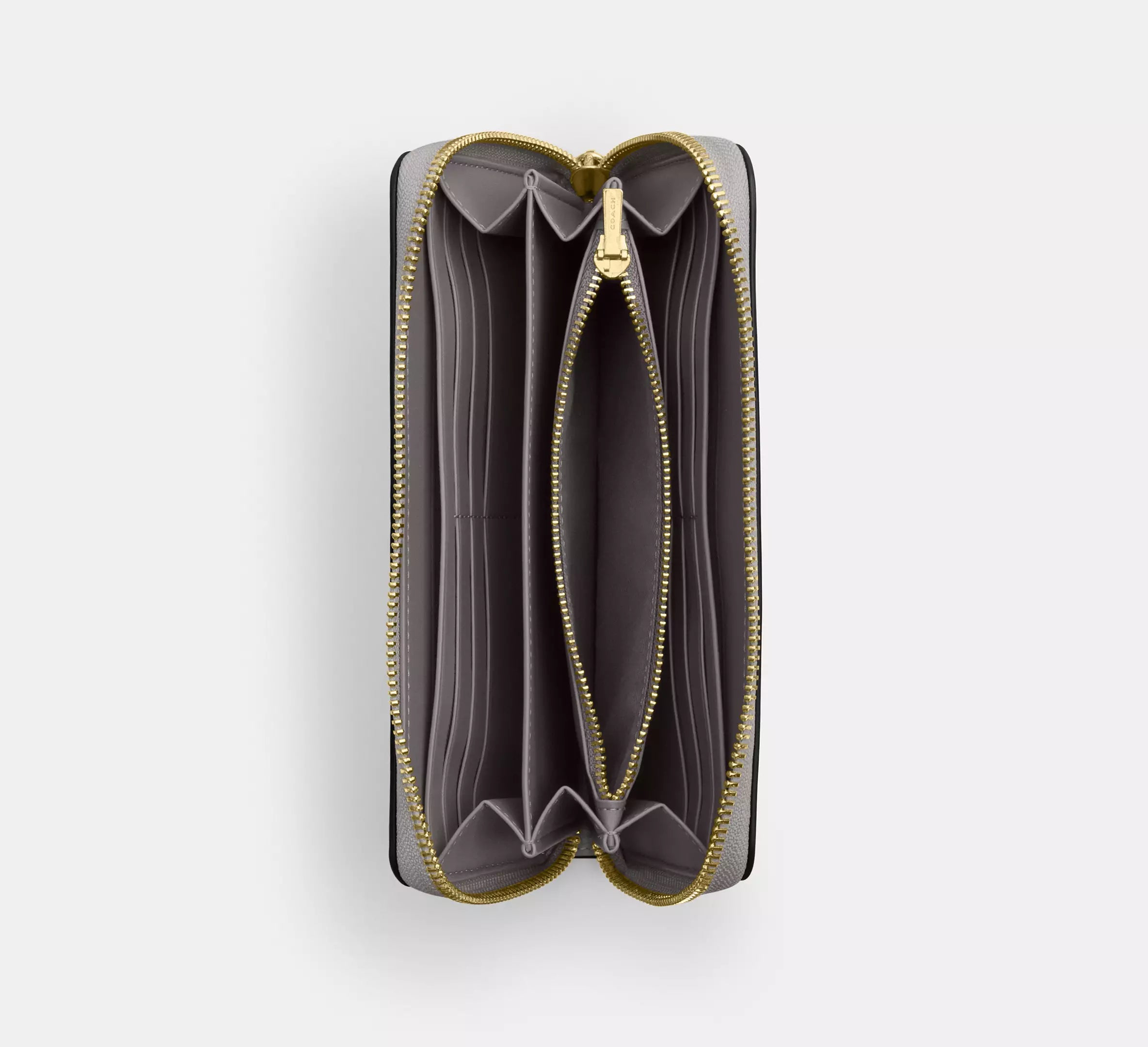 Coach Long Zip Around Wallet - Gold/Dove Grey