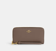 Coach Long Zip Around Wallet - Gold/Dark Stone