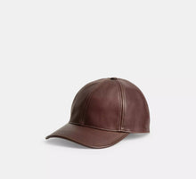 Coach Leather Baseball Hat  -  Maple