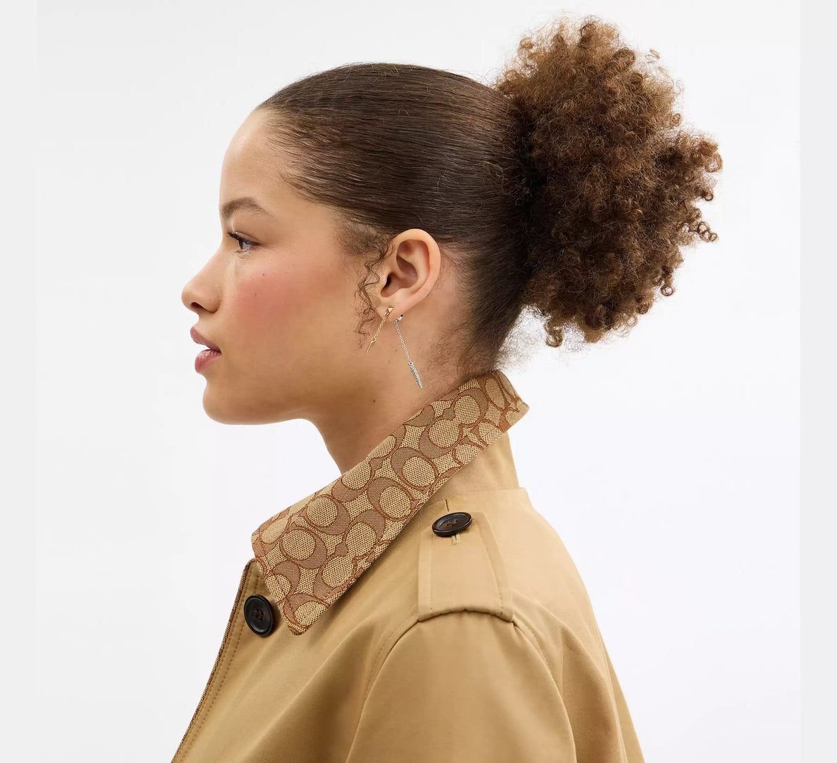 Coach Trench With Signature Piping  - Khaki