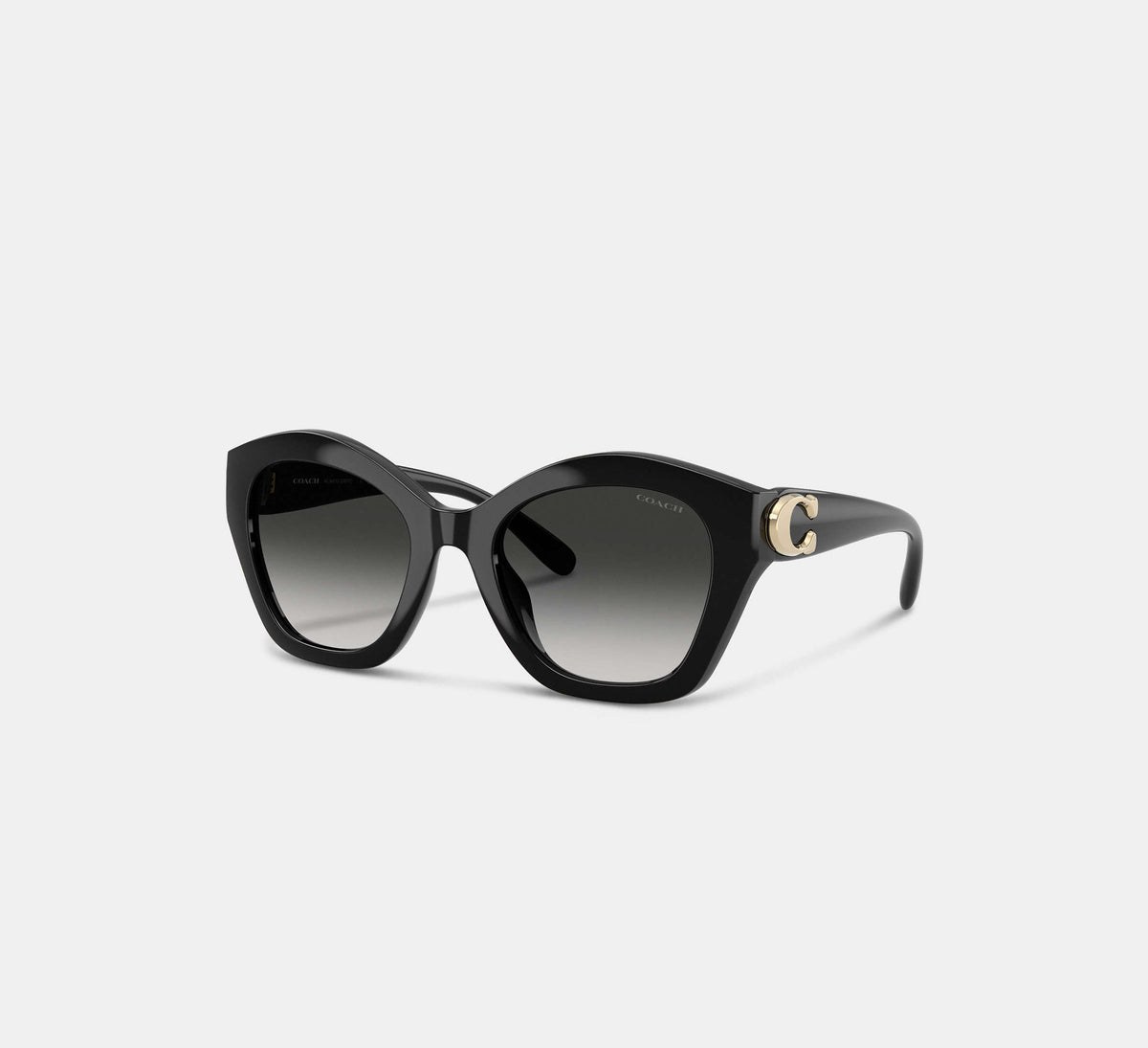 Coach Maxi Sculpted C Oversized Geometric Sunglasses  -  Black