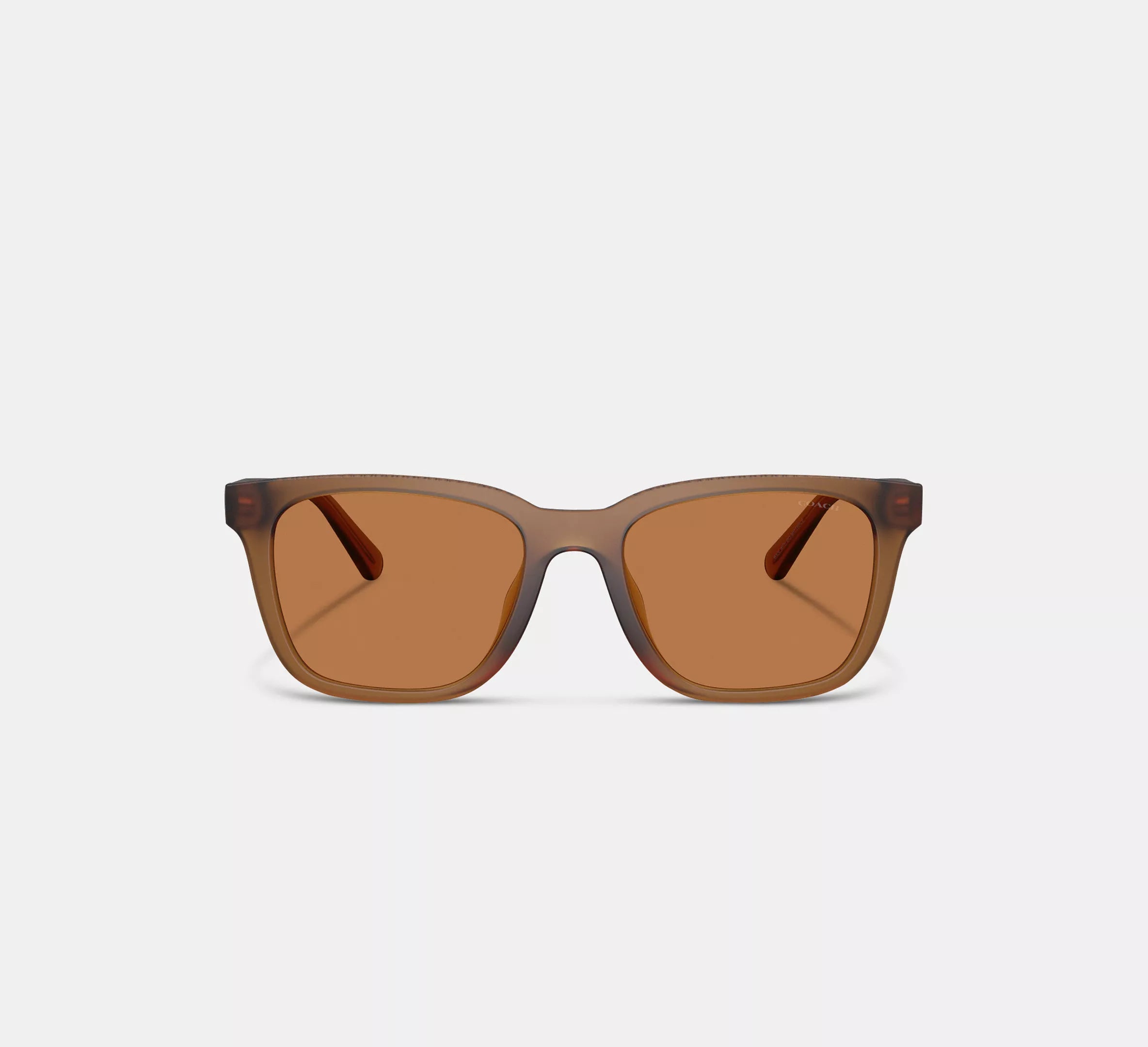 Coach C Hardware Textured Temple Square Sunglasses  - Amber