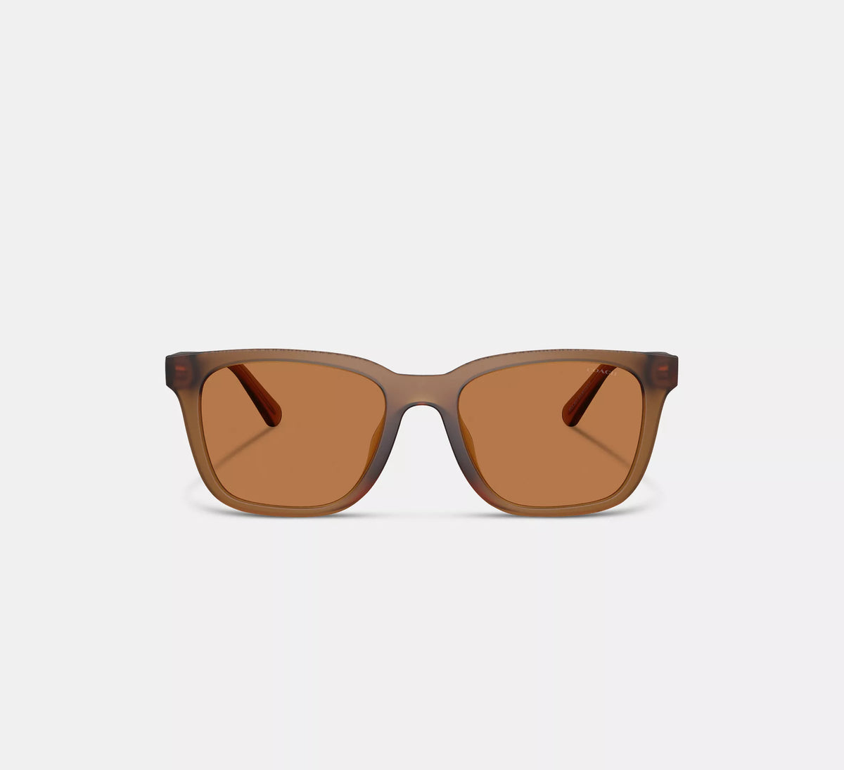 Coach C Hardware Textured Temple Square Sunglasses  - Amber