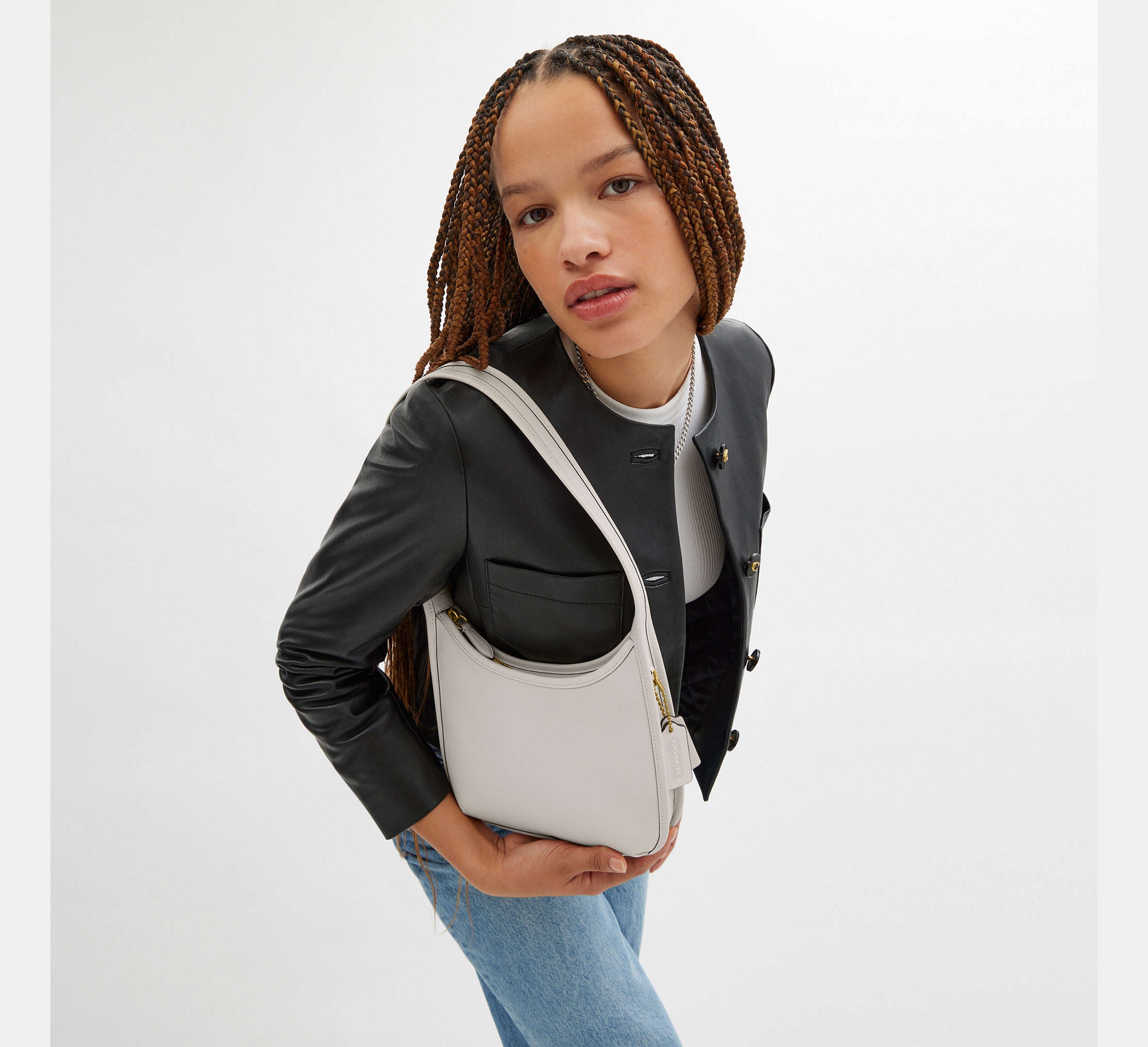 Coach Curve Zip Bag -  Brass/Chalk