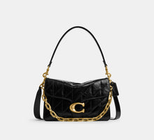 Coach Tabby Chain Tabby Shoulder Bag With Quilting-Brass/Black