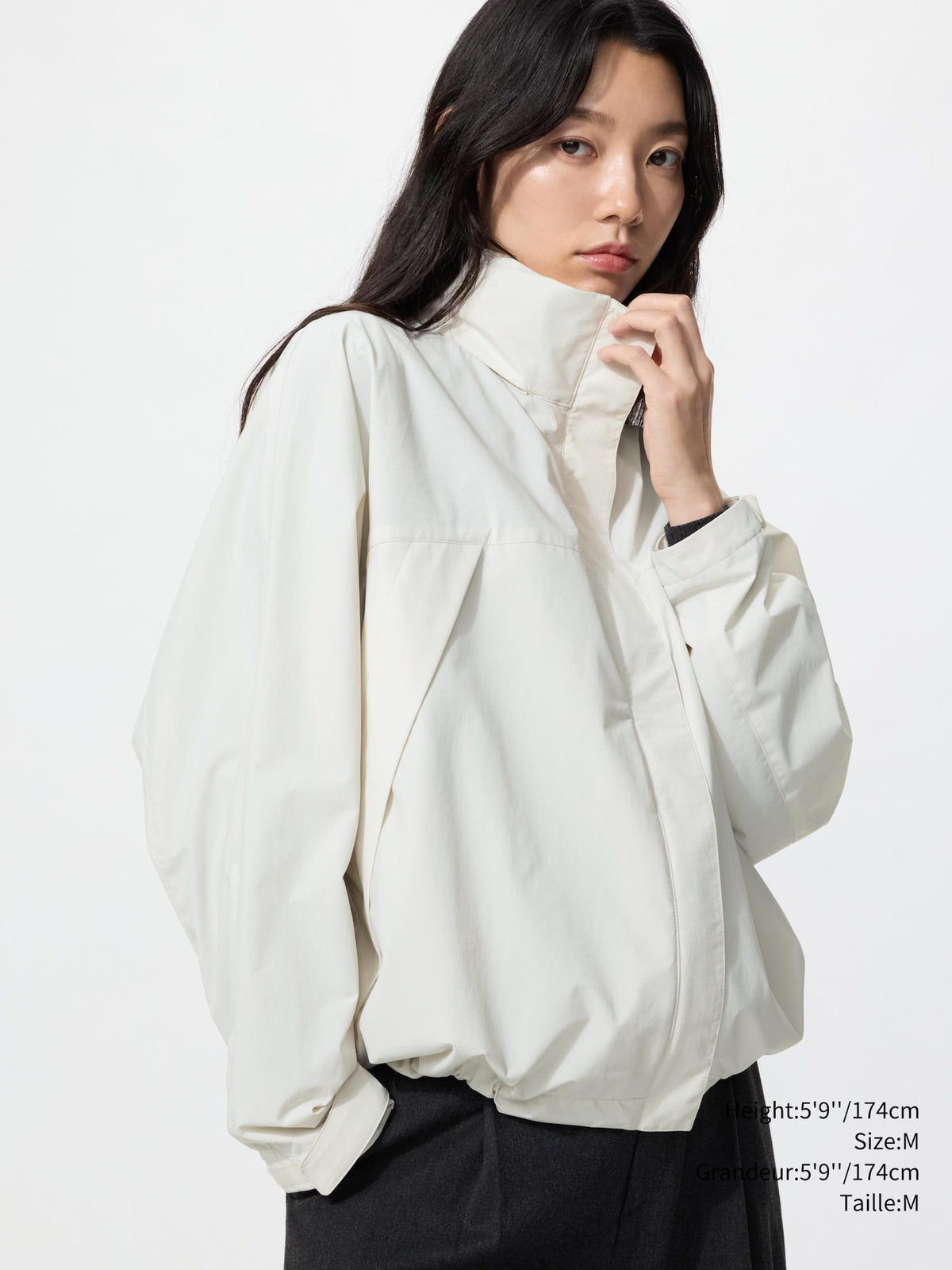 Uniqlo Women Windproof Stand Blouson  -  01 OFF WHITE