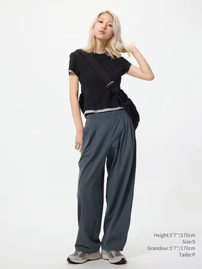Uniqlo Women Extra Stretch Active Wide Pants  -   08 DARK GRAY