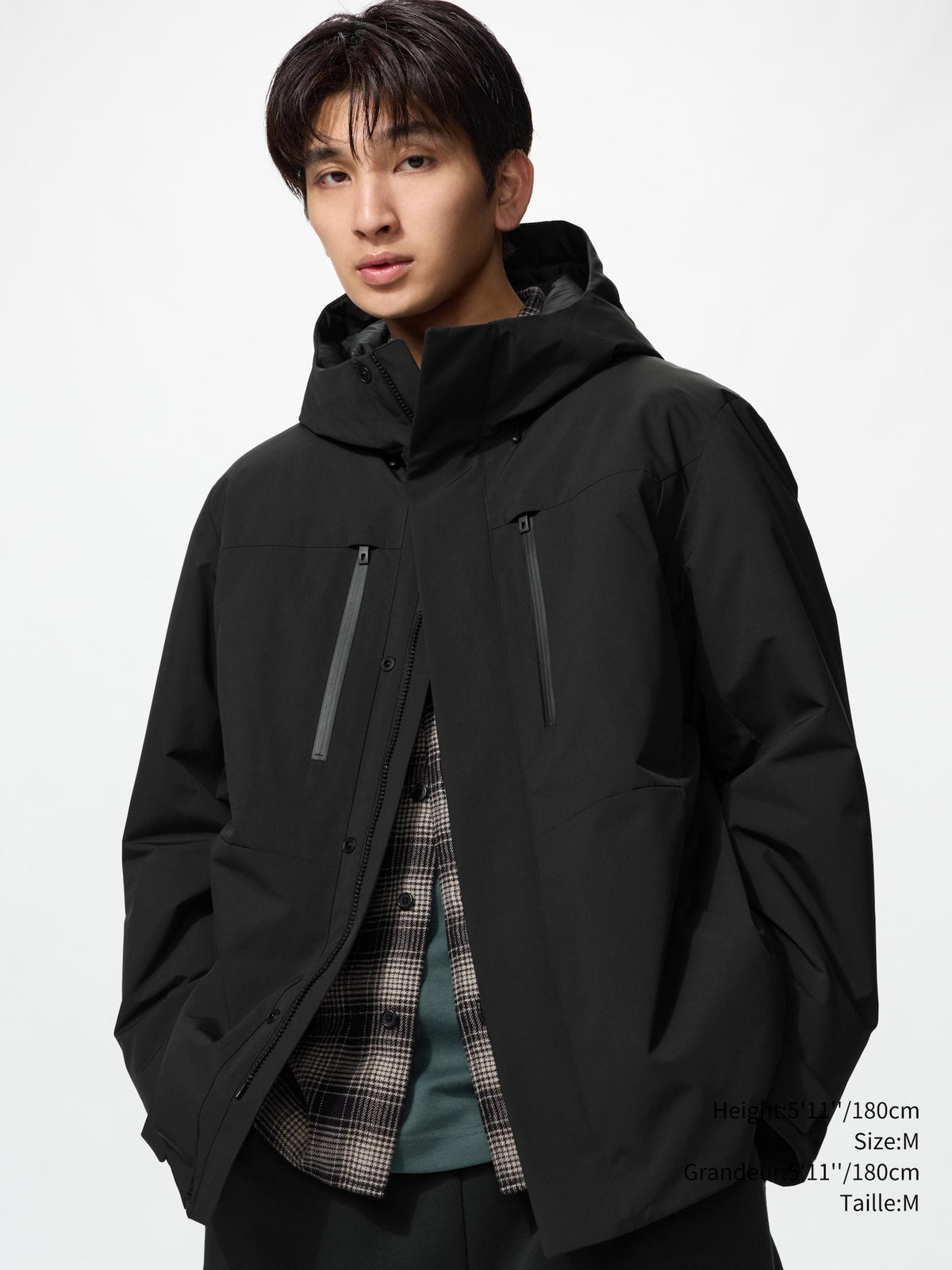 Uniqlo Men Hybrid Down Parka  -   09 BLACK