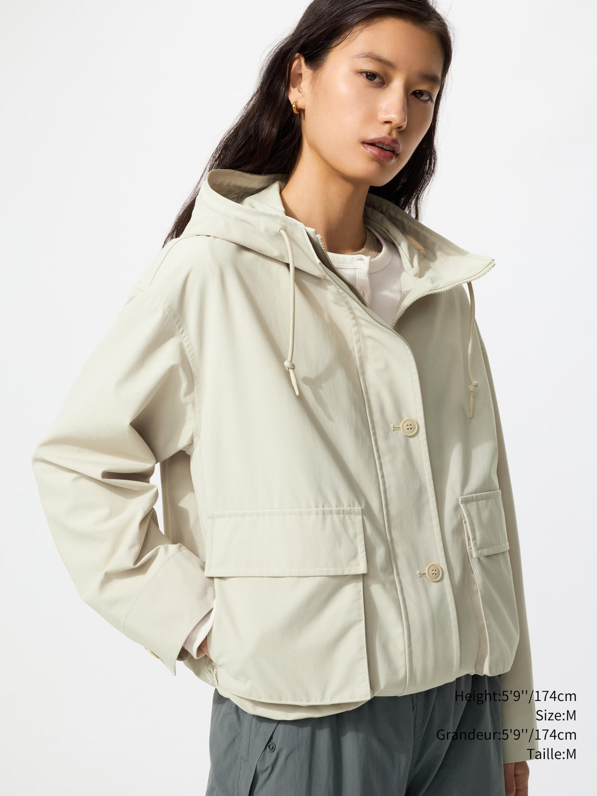 Uniqlo Women Utility Cotton Blend Parka  -  31 BEIGE