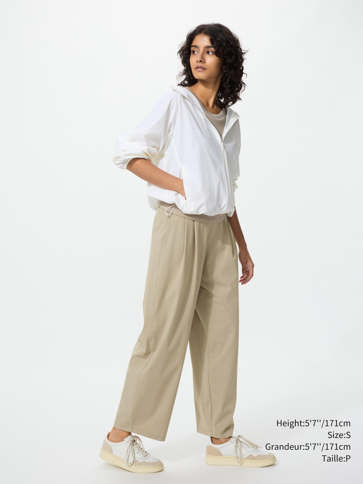 Uniqlo Women Extra Stretch Active Wide Pants  -   32 BEIGE