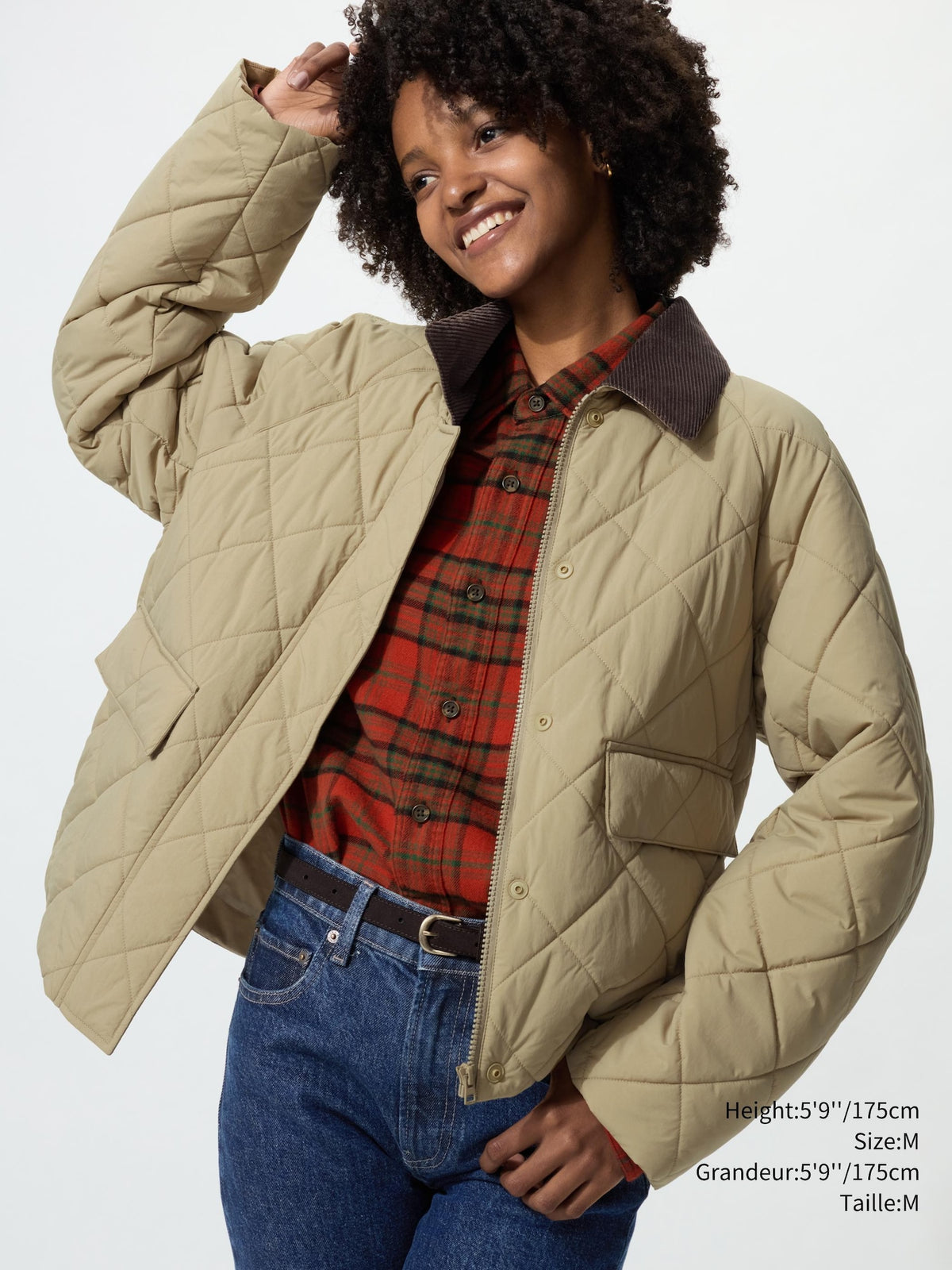 Uniqlo Women Padded Utility Short Jacket  -  32 BEIGE