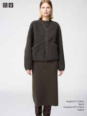 Uniqlo Women Fleece Short Jacket  - 39 DARK BROWN