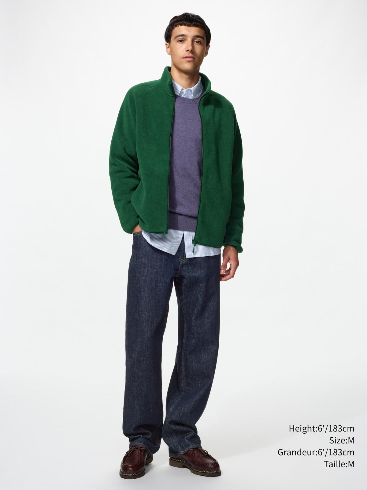 Uniqlo Unisex Fleece Full-Zip Jacket  -  78 PURPLE