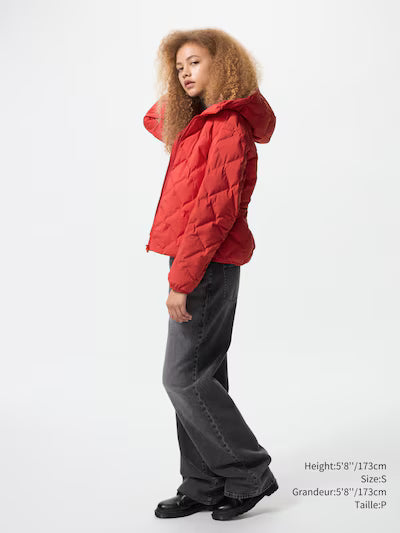 UNİQLO WOMEN'S  PUFFTECH PARKA -  18 WINE