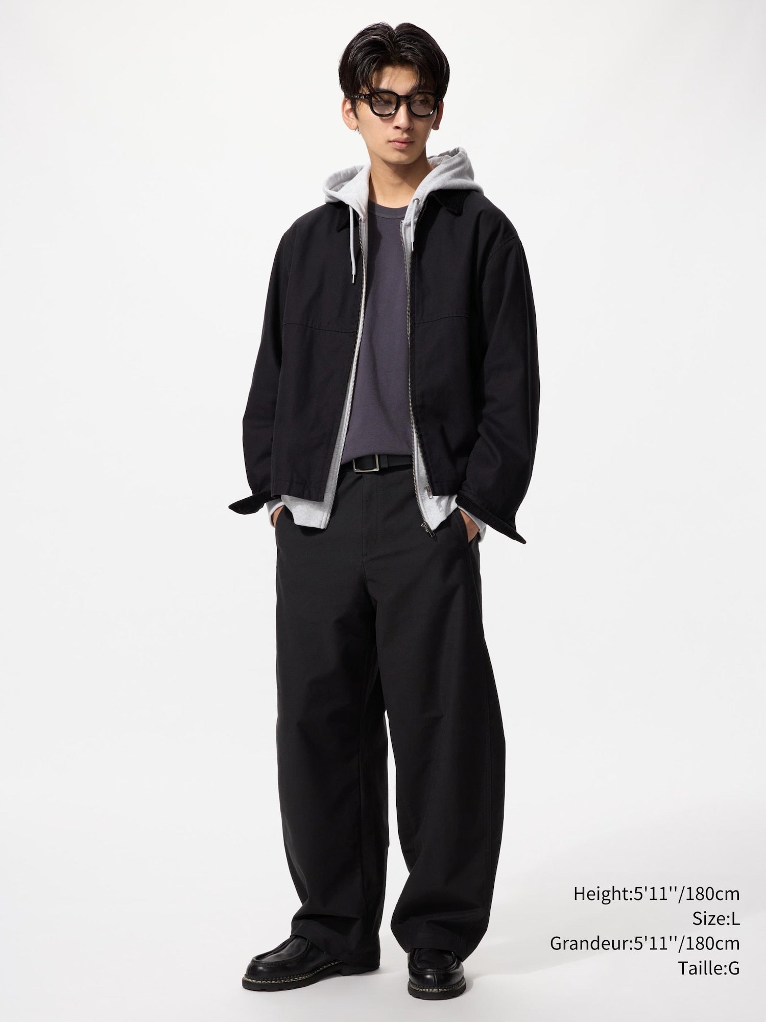 UNIQLO UNISEX JERSEY BARREL PANTS -  09 BLACK