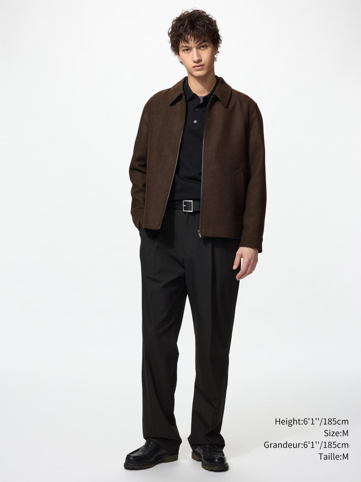 Uniqlo Unisex Single Collar Short Blouson  -  39 DARK BROWN