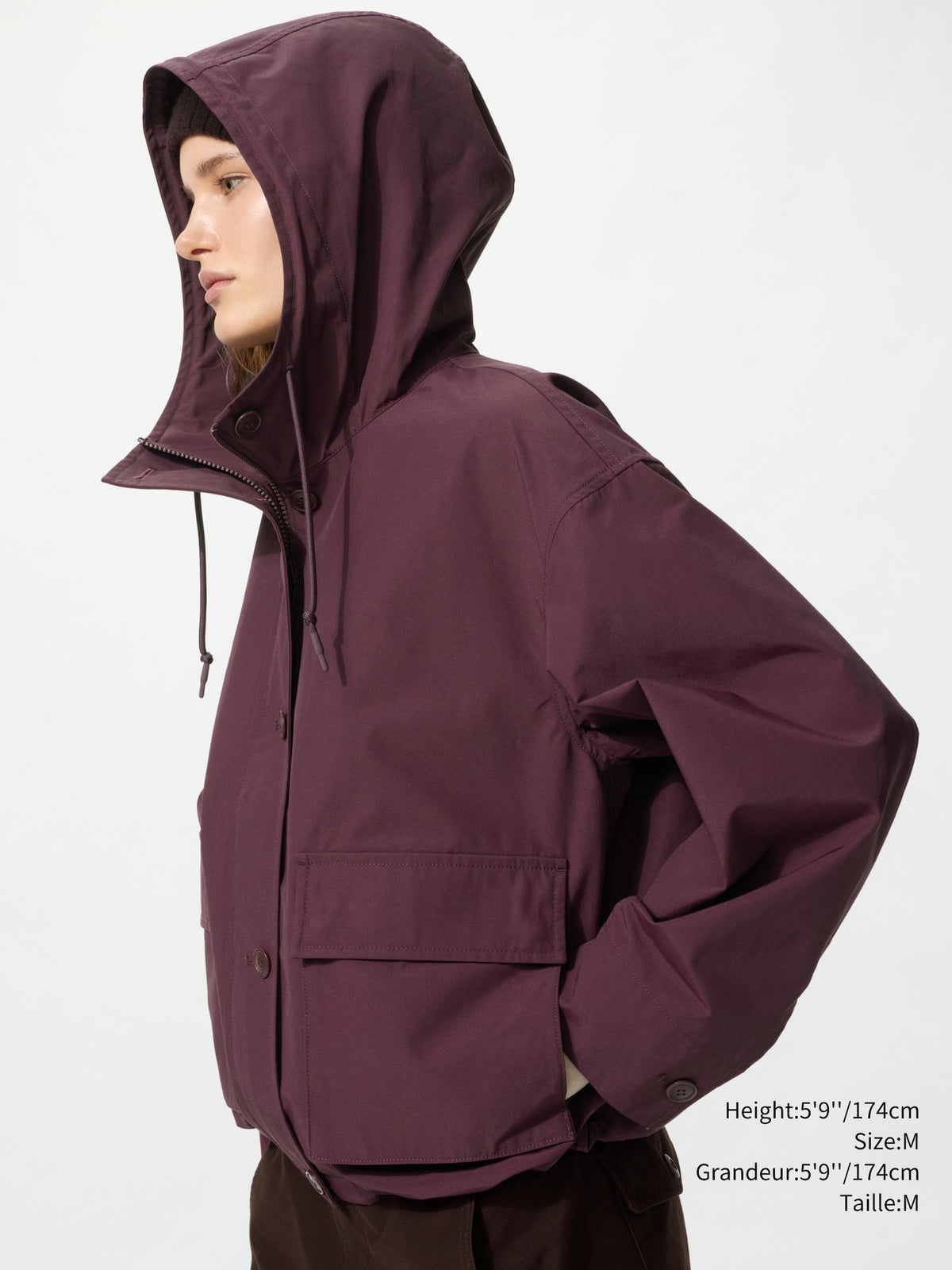 Uniqlo Women Utility Cotton Blend Parka  -  19 WINE
