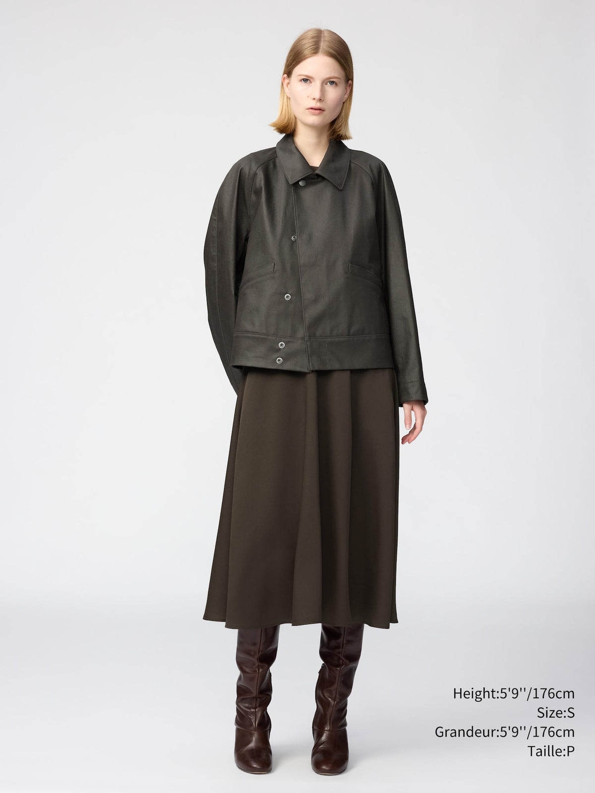 Uniqlo Women Coated Blouson  -  39 DARK BROWN