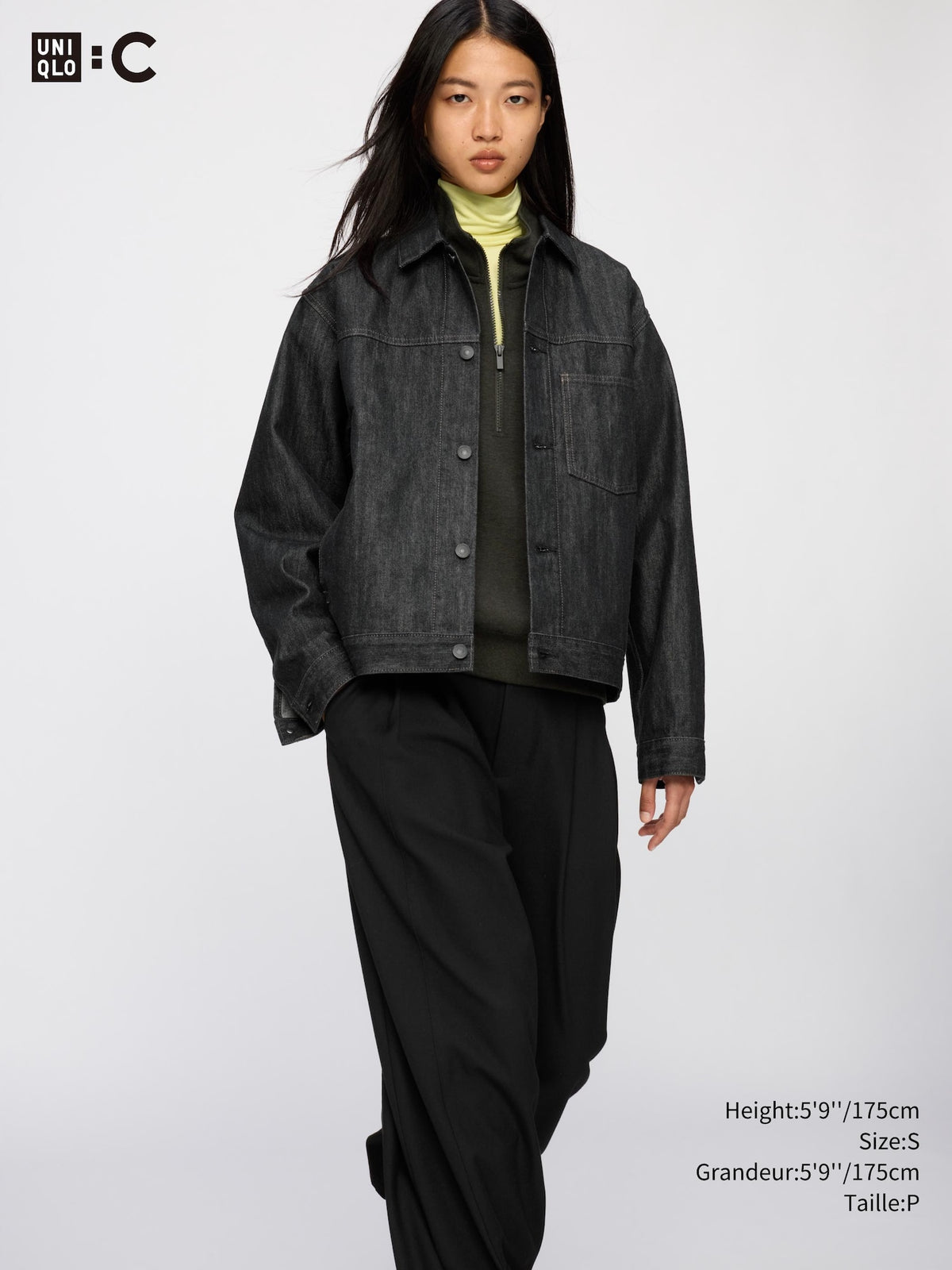 Uniqlo Unisex Denim Trucker Jacket  -  57 OLIVE