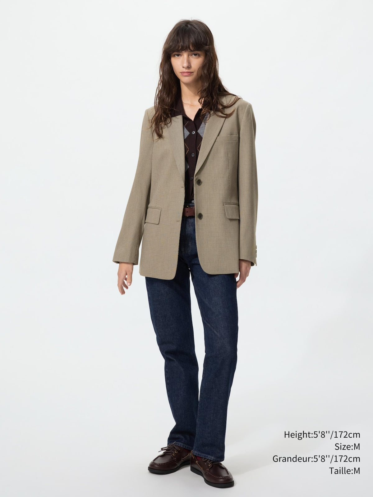 Uniqlo Women Tailored Jacket | Check  -  07 GRAY