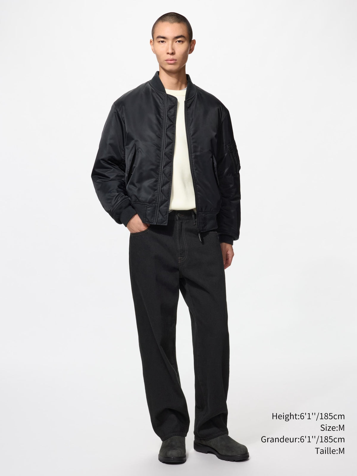 Uniqlo Unisex MA-1 Blouson  - 09 BLACK