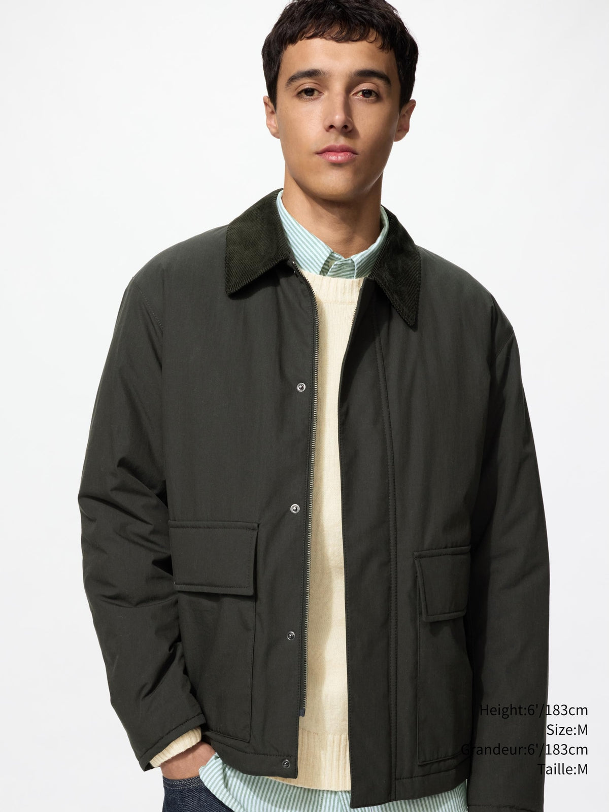 Uniqlo Unisex Padded Short Blouson  - 57 OLIVE