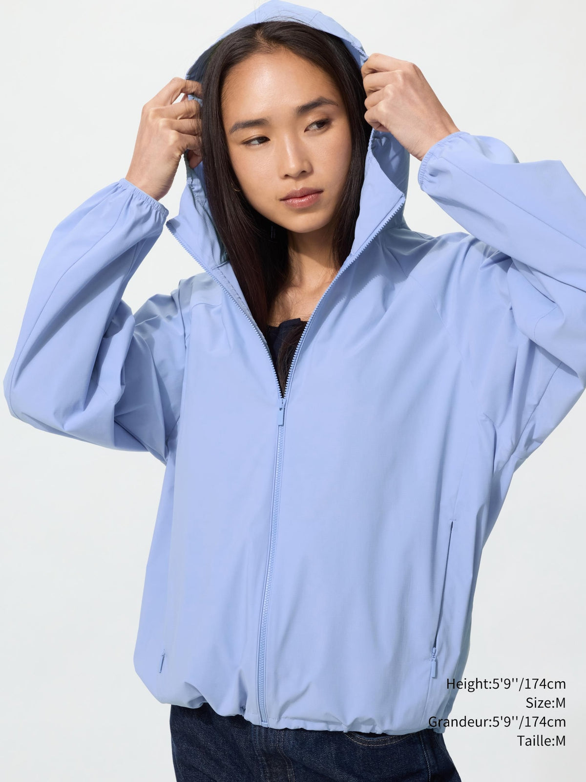 Uniqlo Women Pocketable UV Protection Parka  -  60 LIGHT BLUE