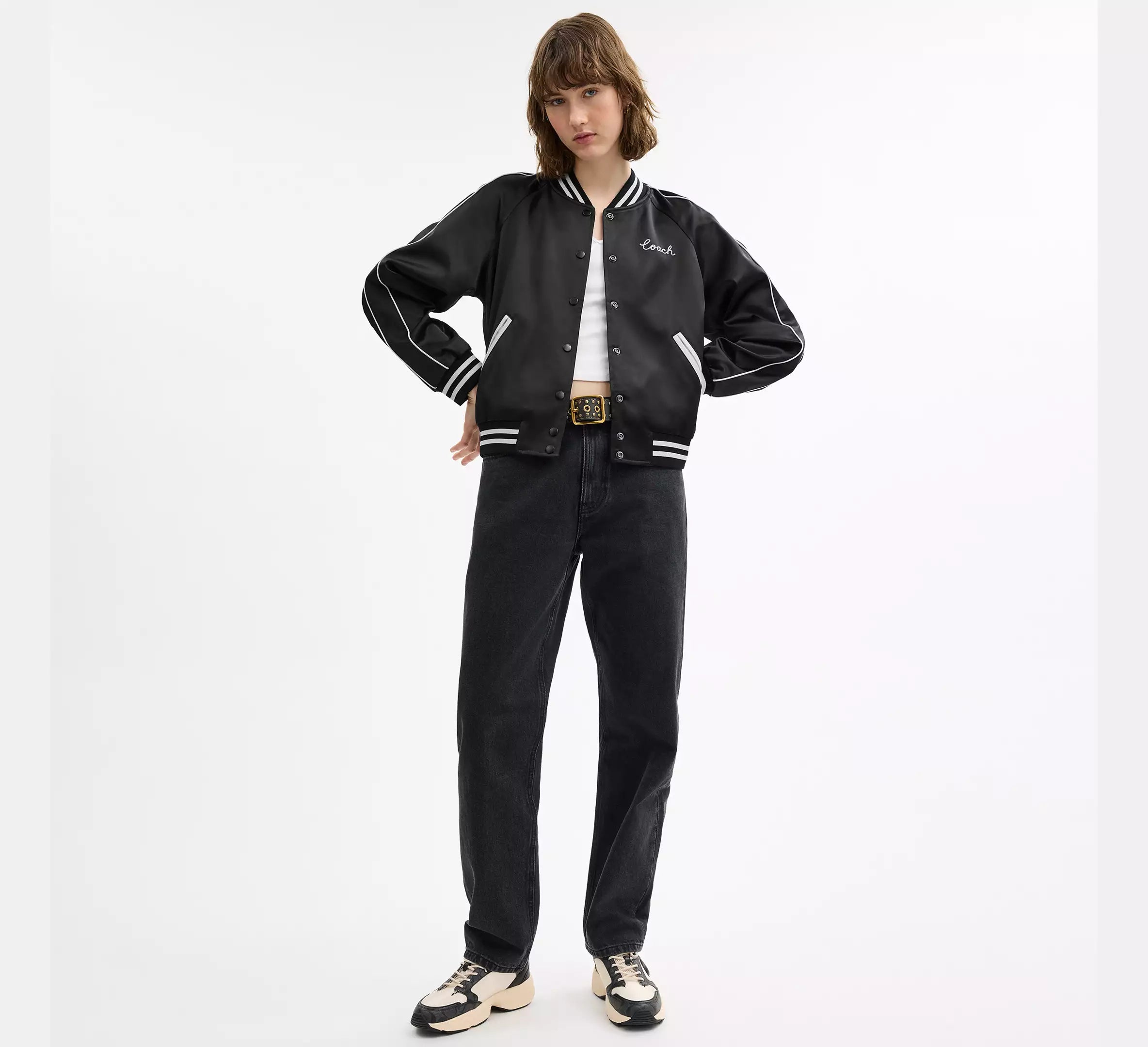 Coach Reversible Signature Souvenir Varsity Jacket - Black