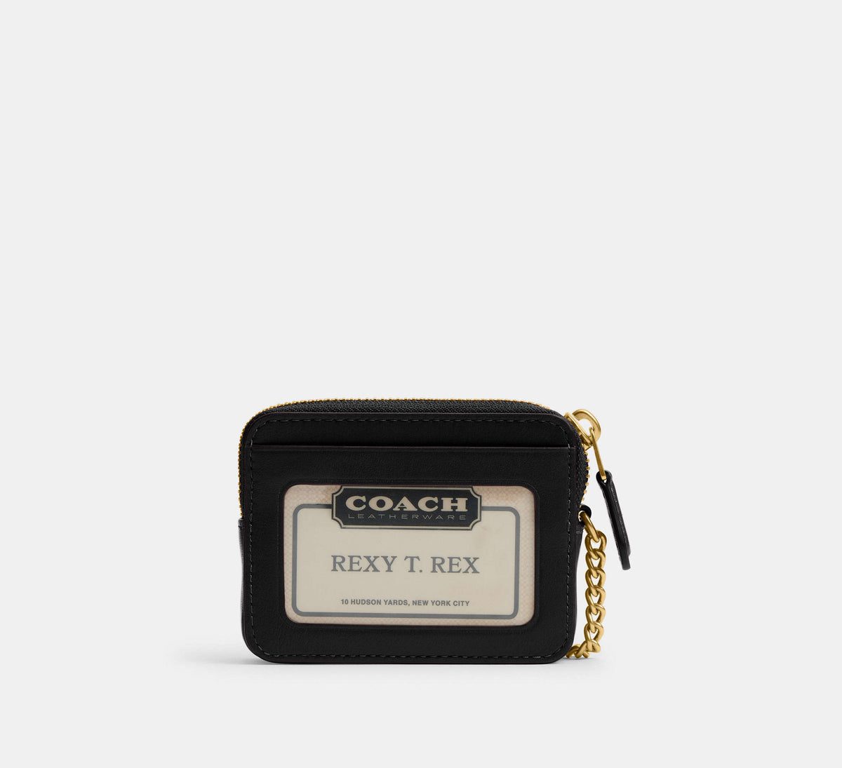 Coach Essential Chain Card Case - Brass/Black
