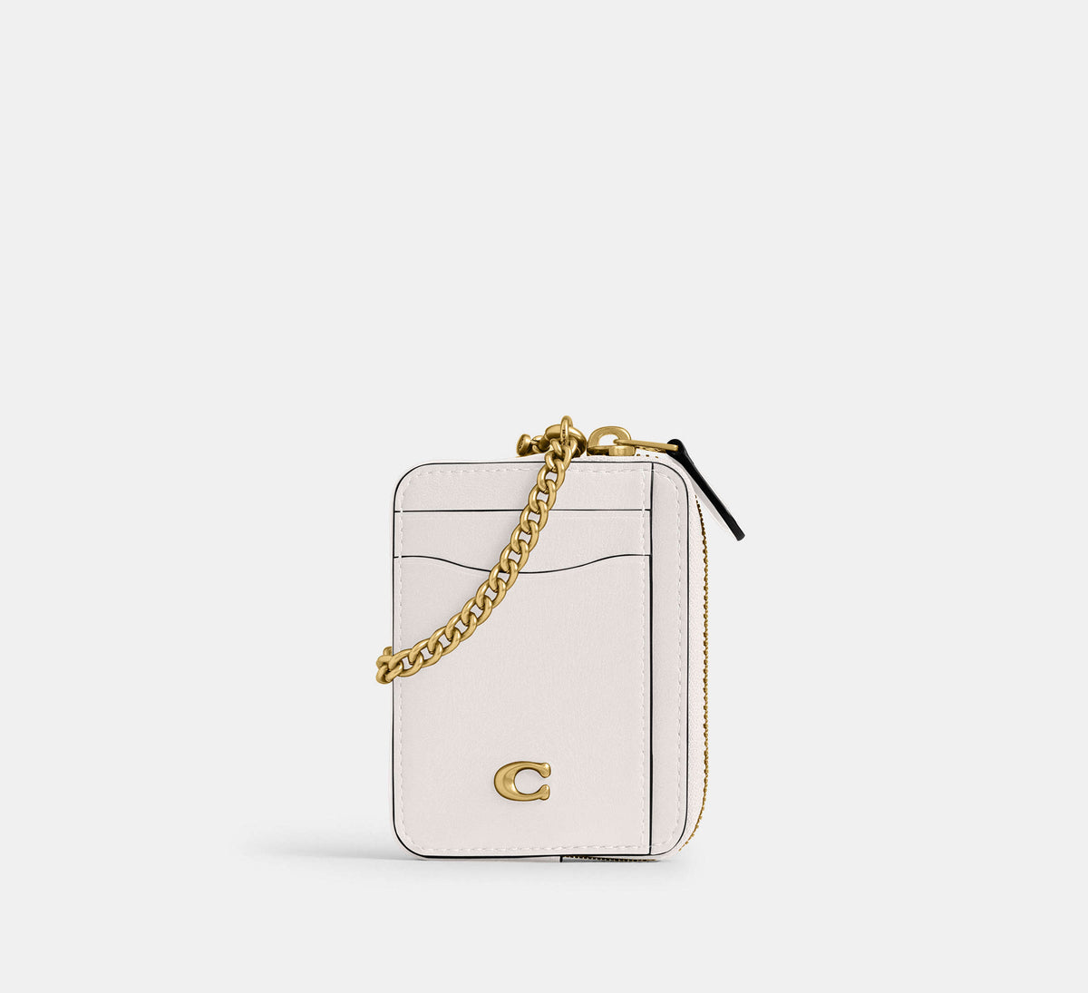 Coach Essential Chain Card Case - Brass/Chalk