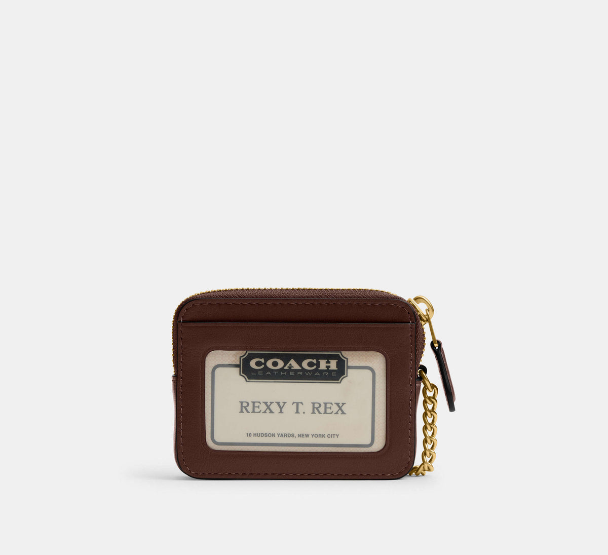 Coach Essential Chain Card Case - Brass/Maple