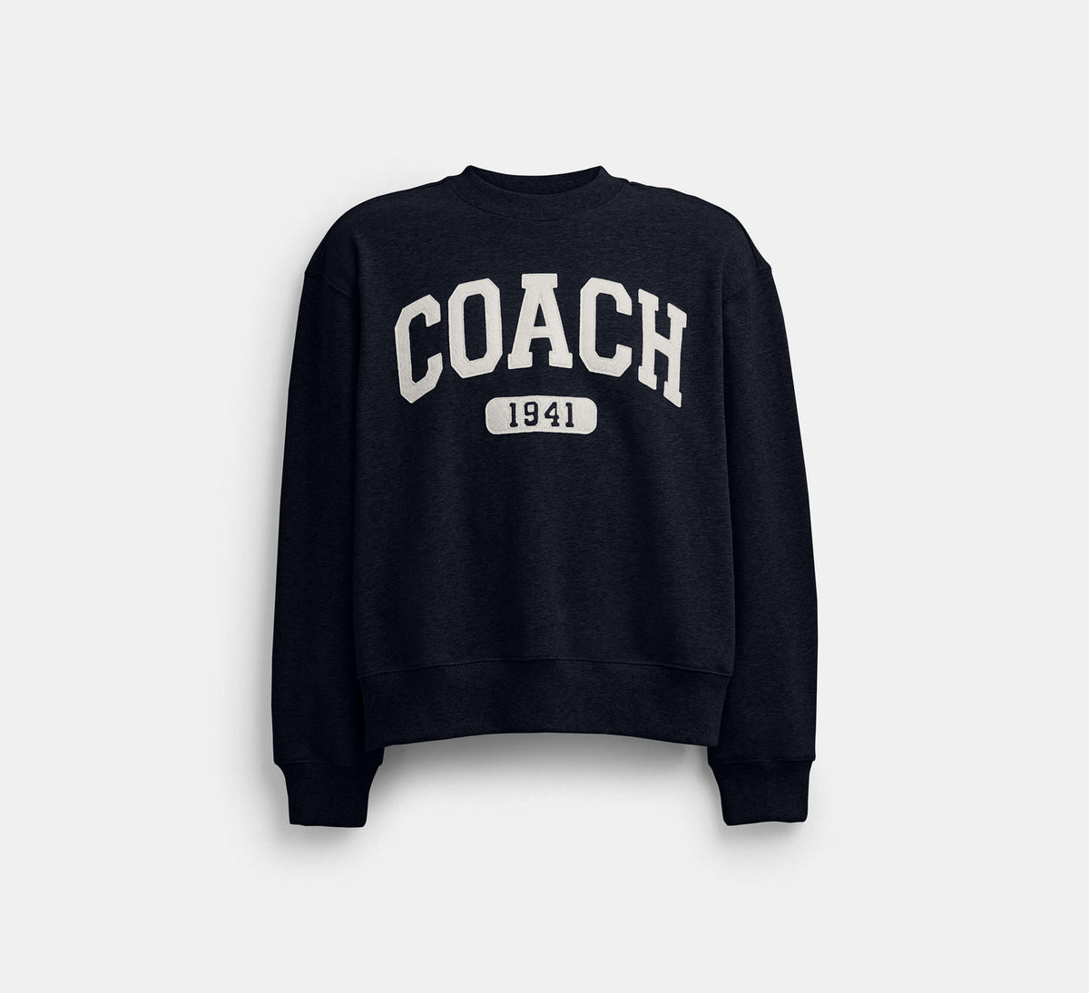 Coach Sporty Signature Boyfriend Crewneck Navy Sweatshirt - HEMEN TESLİMDE