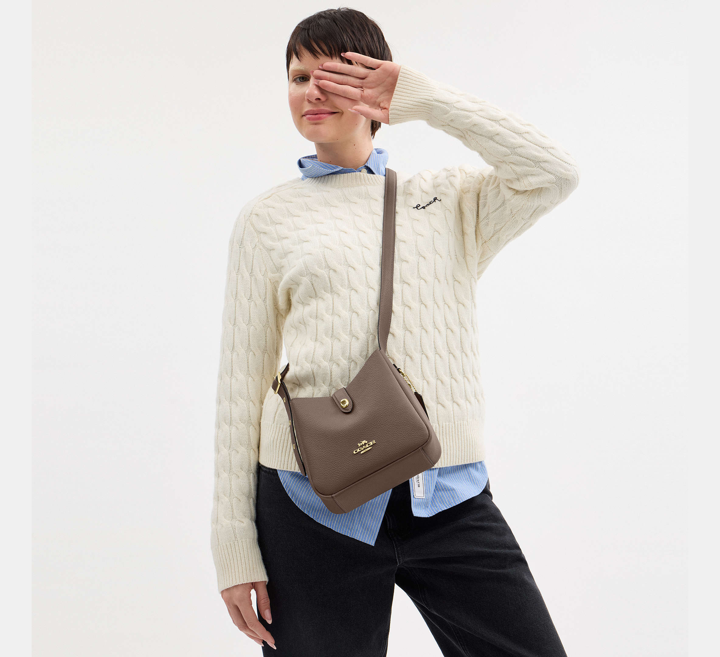 Coach  Hadley Mini Crossbody Bag - Gold/Dark Stone