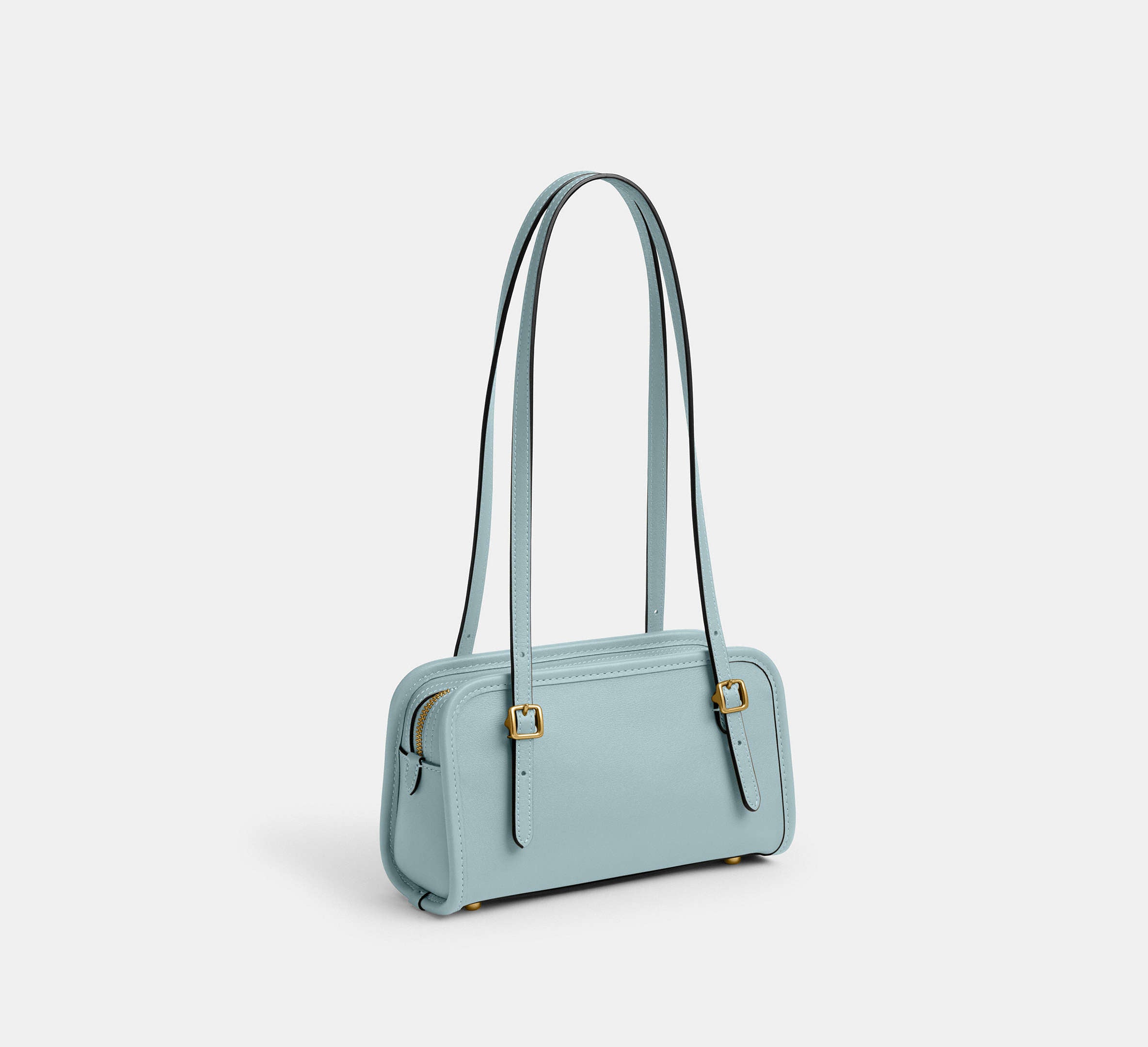 Coach Swing Zip Bag 20 Brass/Light Blue