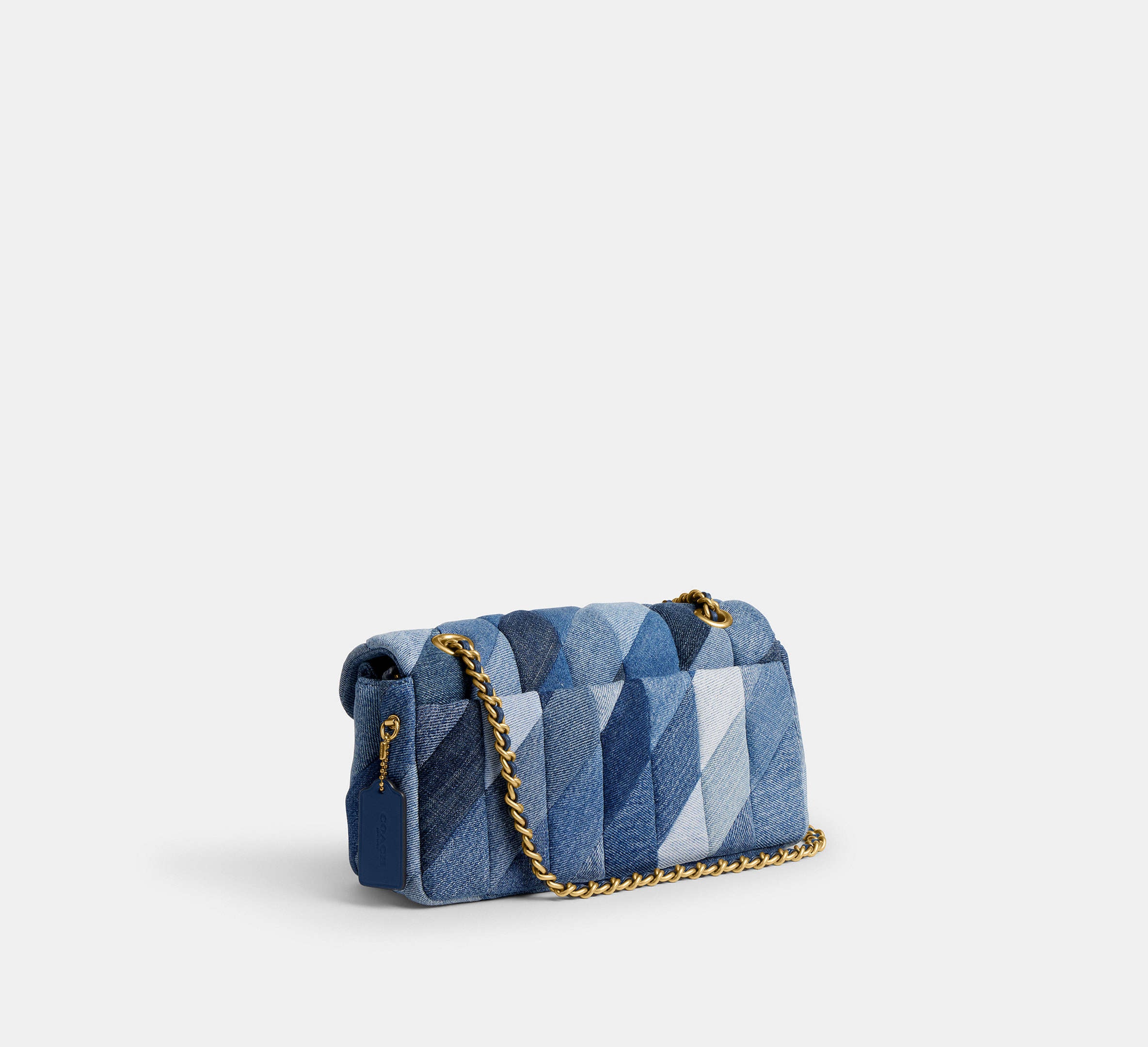 Coach Tabby Shoulder Bag 26 With Patchwork Quilting - Brass/Denim