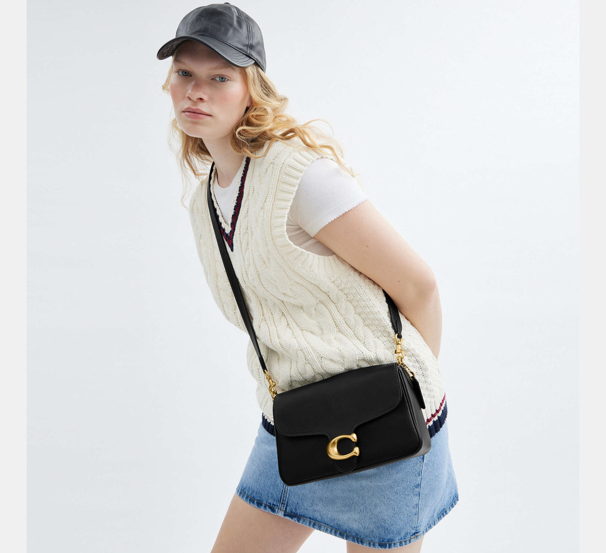 Coach Soft Tabby Shoulder Bag - Brass/Black