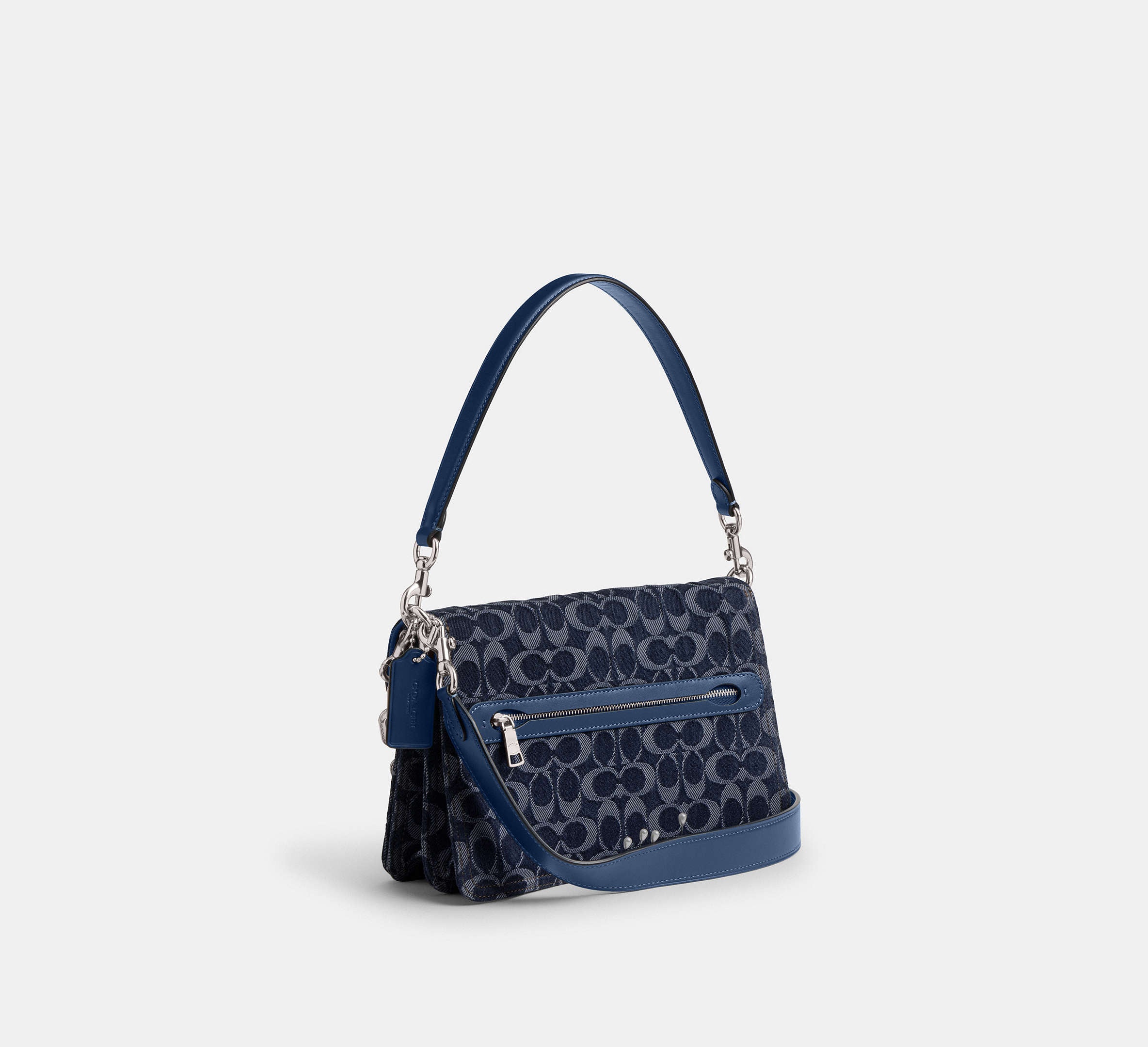 Coach Chain Tabby Shoulder Bag - Silver/Deep Blue Multi