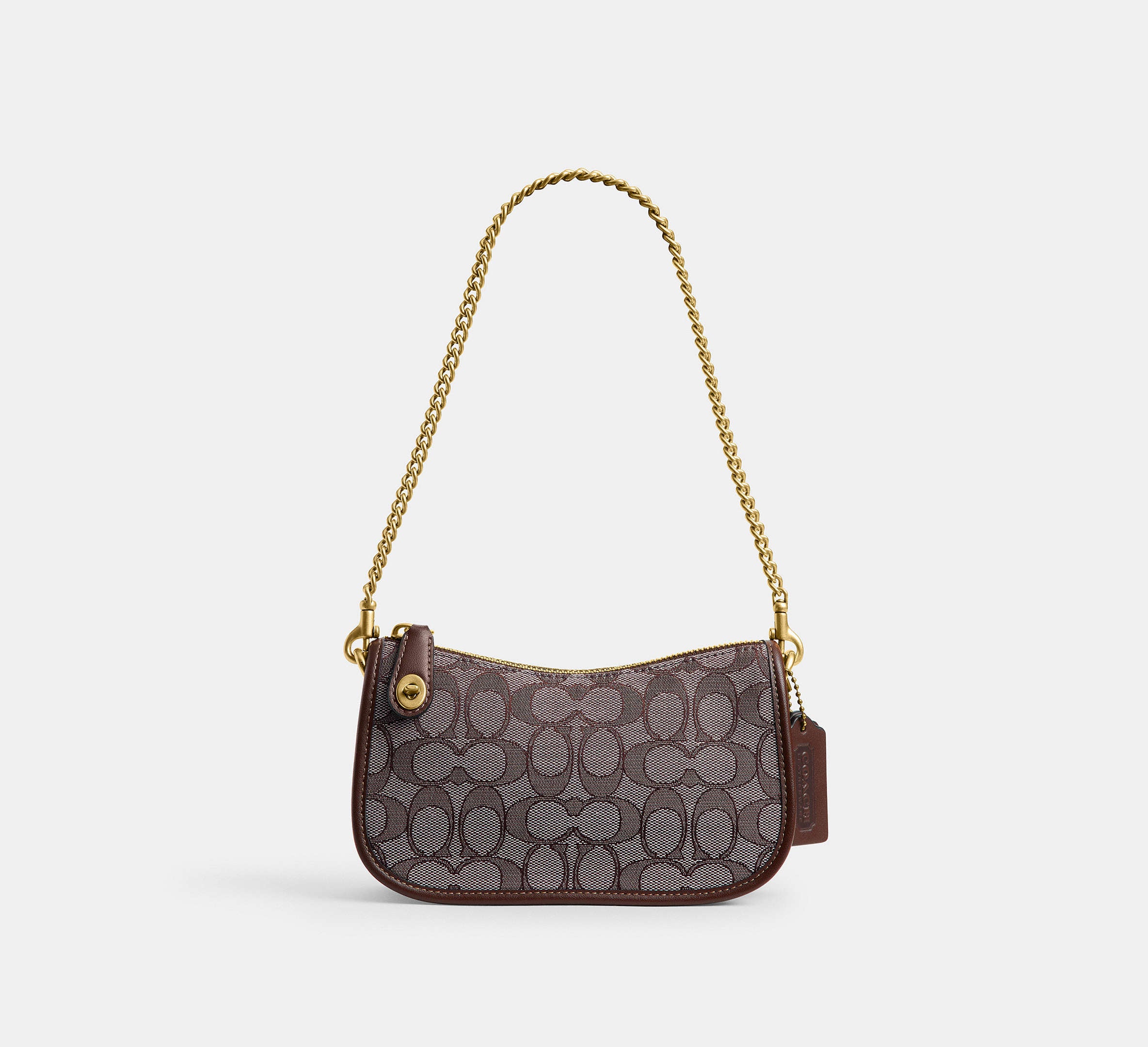 Coach Swinger Bag 20 In Signature Jacquard SEZON - Brass/Oak Maple