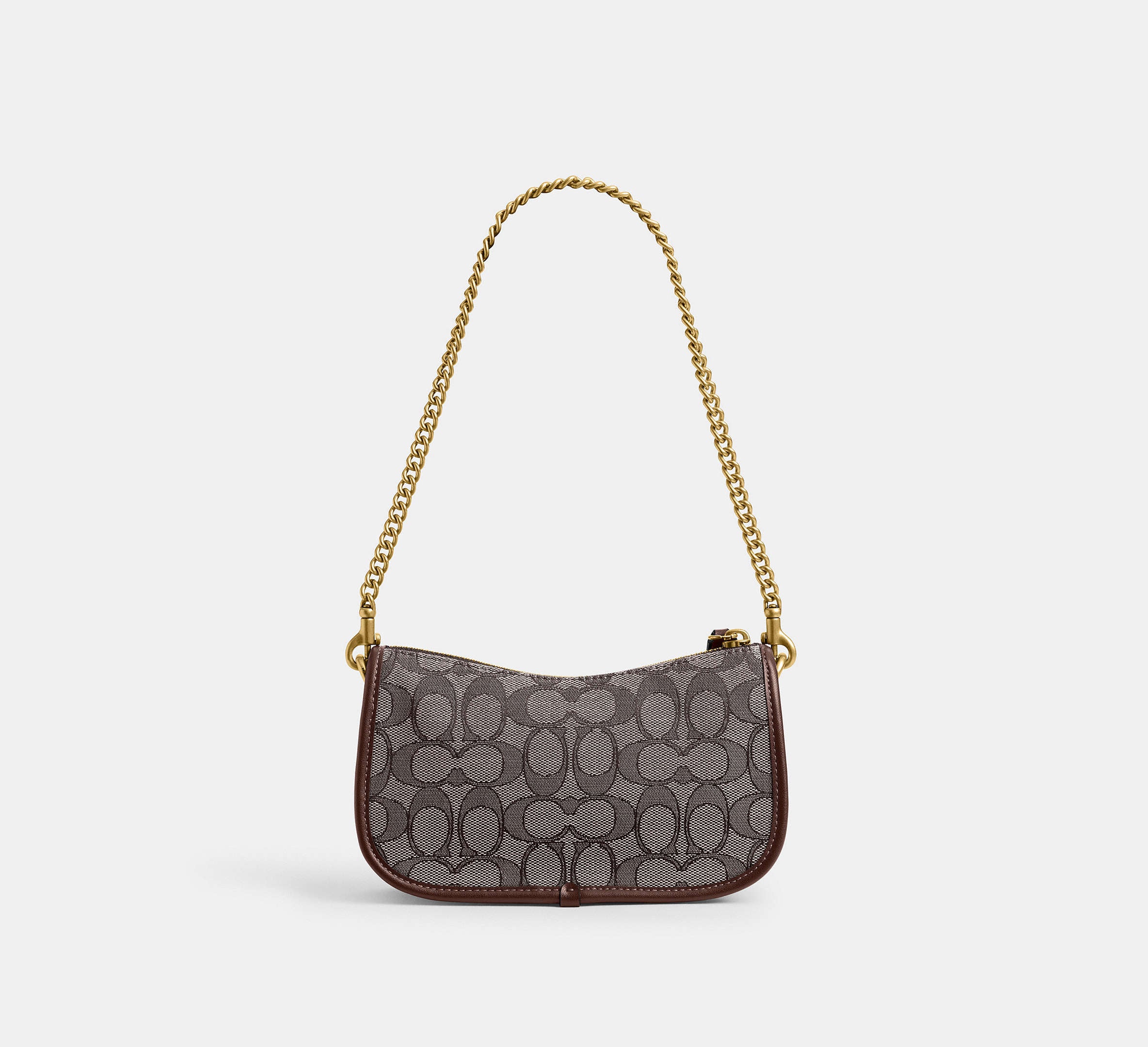 Coach Swinger Bag 20 In Signature Jacquard SEZON - Brass/Oak Maple