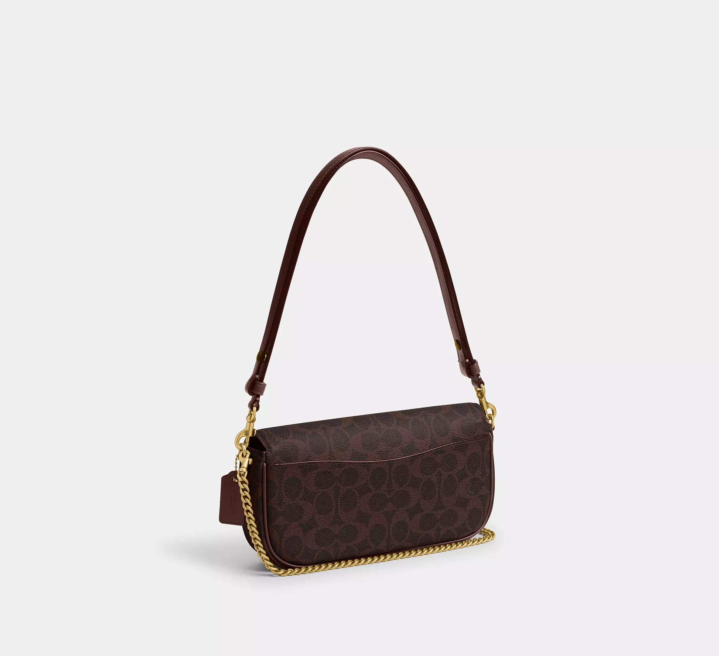 Coach Brook Flap Chain Bag In Signature  - Brass/Maple