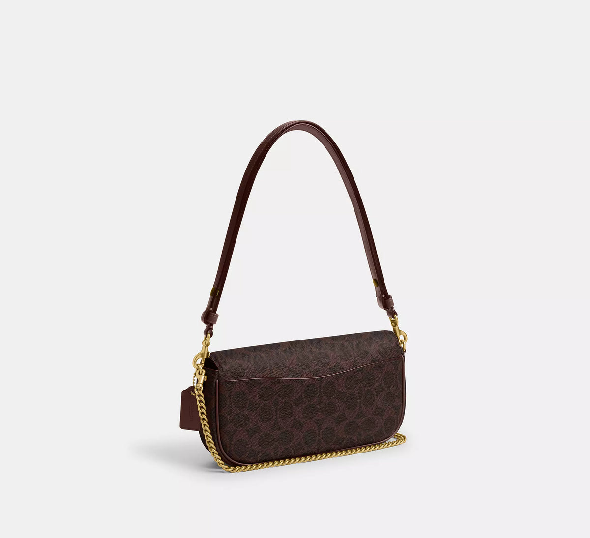 Coach Brook Flap Chain Bag In Signature  - Brass/Maple