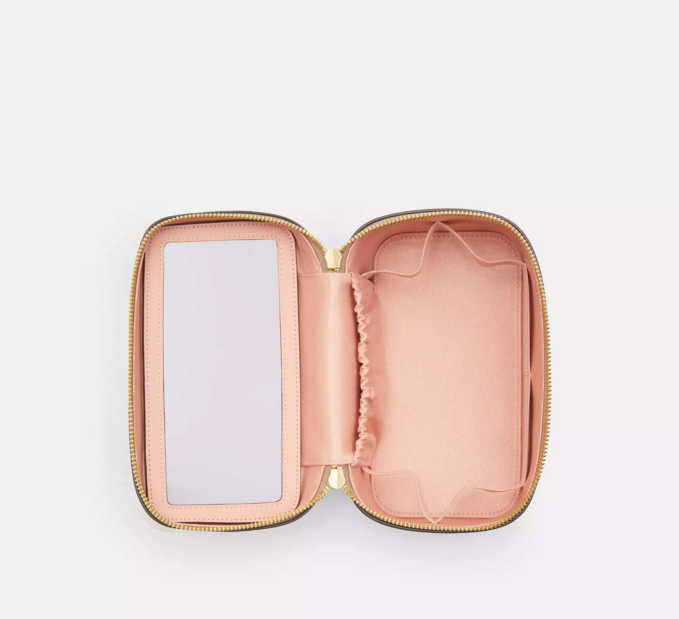 Coach Cosmetic Case In Signature With Floral Print - Gold/Sand Multi