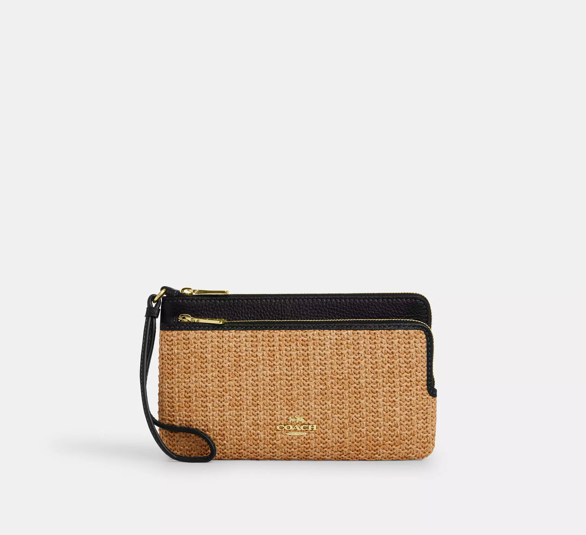 Coach Double Zip Wallet -  Gold/Toast/Black
