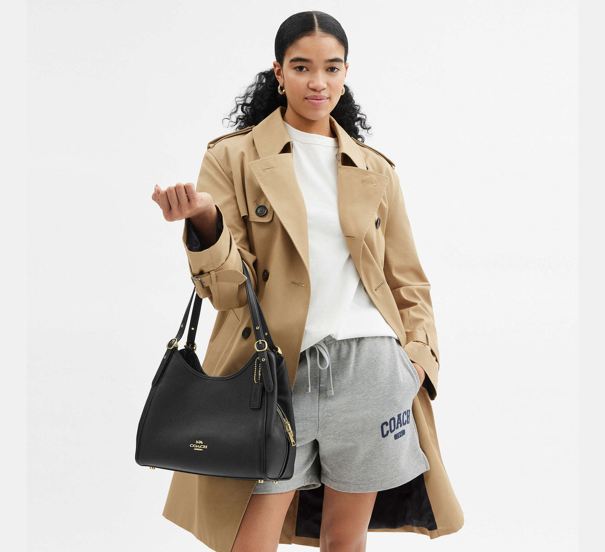 Coach Erin Shoulder Bag  -  Gold/Black