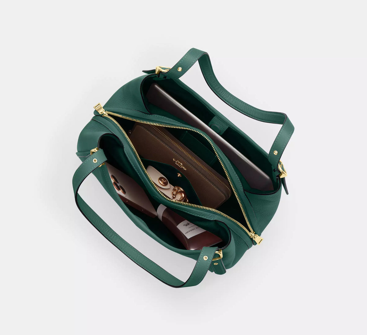Coach Erin Shoulder Bag  -  Gold/Emerald