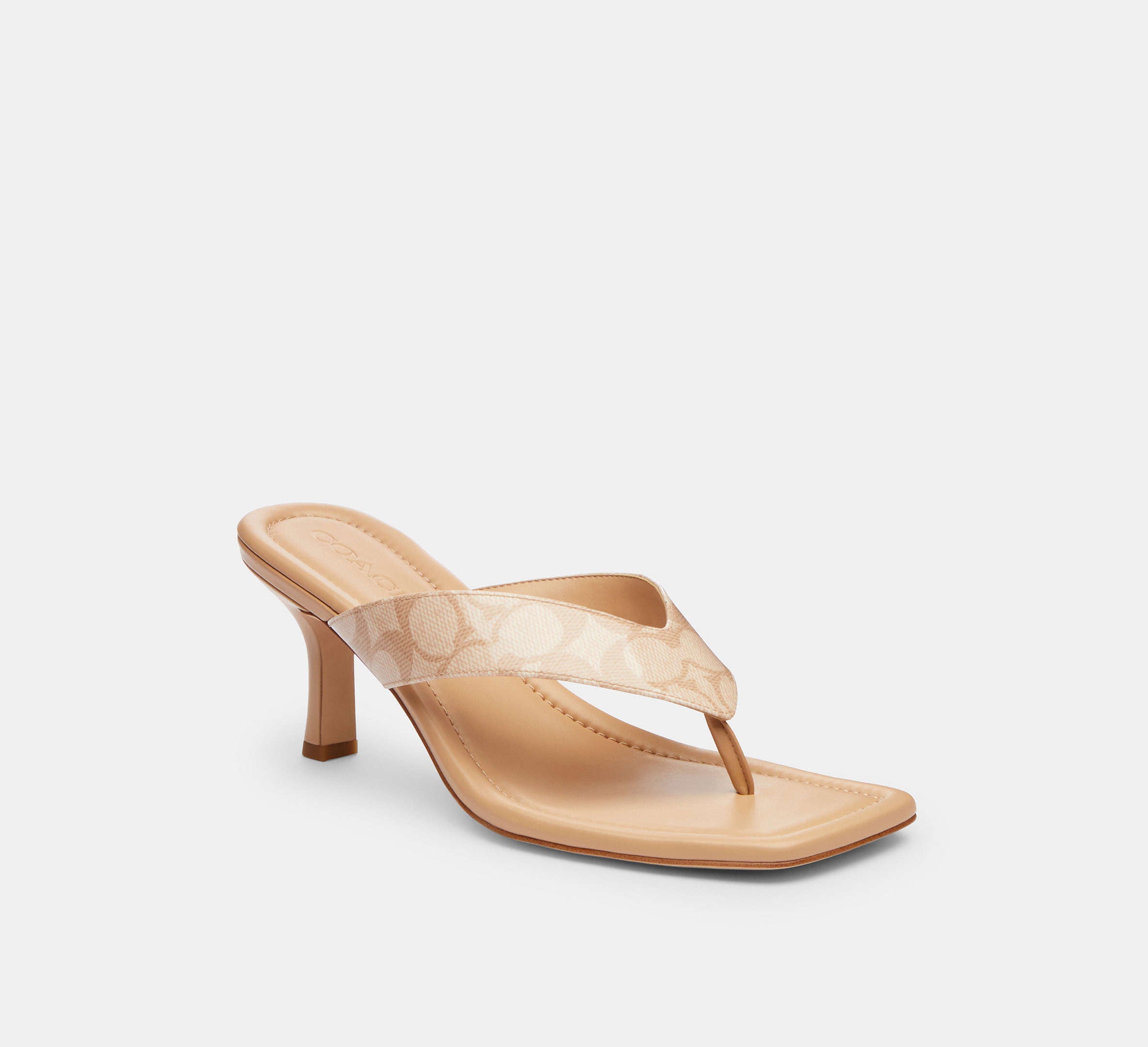 Coach Women's Kitten Heel In Signature Canvas - Beechwood